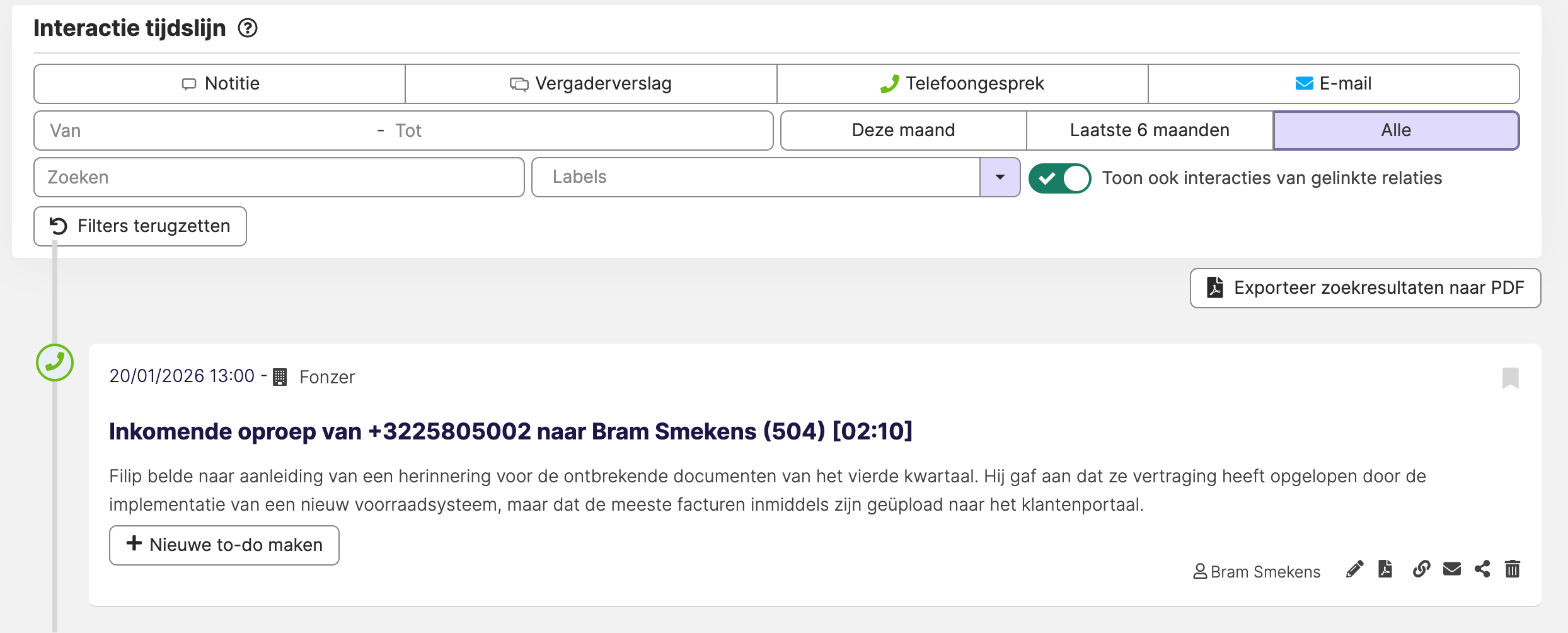 Log elk gesprek